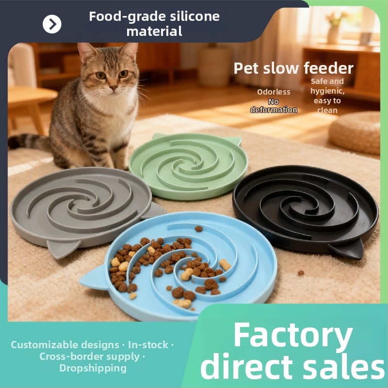 Μπολ σιλικόνης για αργή σίτιση κατοικίδιων με βεντούζα – αποτροπή ανατροπής και πνιγμού, μαξιλάρι γλείψιμο