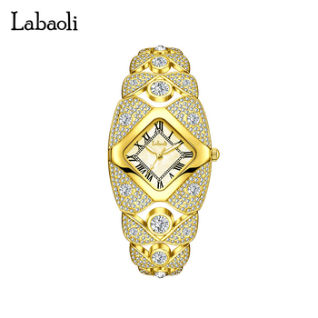 Labaoli LA733 Ženski kvarcni sat, luksuzan retro stil, vodootporan do 30 m, kvadratni brojčanik, kvarcni mehanizam PE21, spiralna krunica