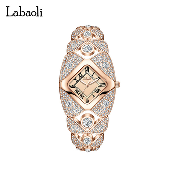 Labaoli LA733 Ženski kvarcni sat, luksuzan retro stil, vodootporan do 30 m, kvadratni brojčanik, kvarcni mehanizam PE21, spiralna krunica