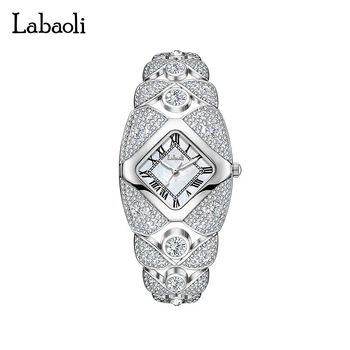 Labaoli LA733 Ženski kvarcni sat, luksuzan retro stil, vodootporan do 30 m, kvadratni brojčanik, kvarcni mehanizam PE21, spiralna krunica