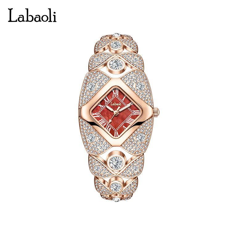 Labaoli LA733 Ženski kvarcni sat, luksuzan retro stil, vodootporan do 30 m, kvadratni brojčanik, kvarcni mehanizam PE21, spiralna krunica