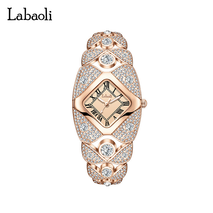 Labaoli LA733 Ženski kvarcni sat, luksuzan retro stil, vodootporan do 30 m, kvadratni brojčanik, kvarcni mehanizam PE21, spiralna krunica