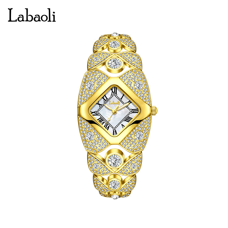 Labaoli LA733 Ženski kvarcni sat, luksuzan retro stil, vodootporan do 30 m, kvadratni brojčanik, kvarcni mehanizam PE21, spiralna krunica