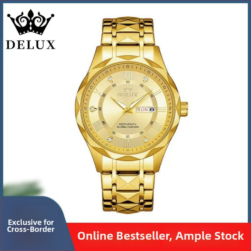 DELUX muški kvarcni sat s mehanizmom KEEPMOVING SL28, vodootporan, kalendar