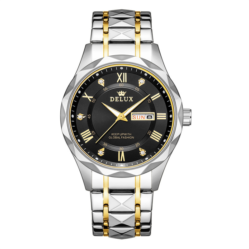 DELUX muški kvarcni sat s mehanizmom KEEPMOVING SL28, vodootporan, kalendar