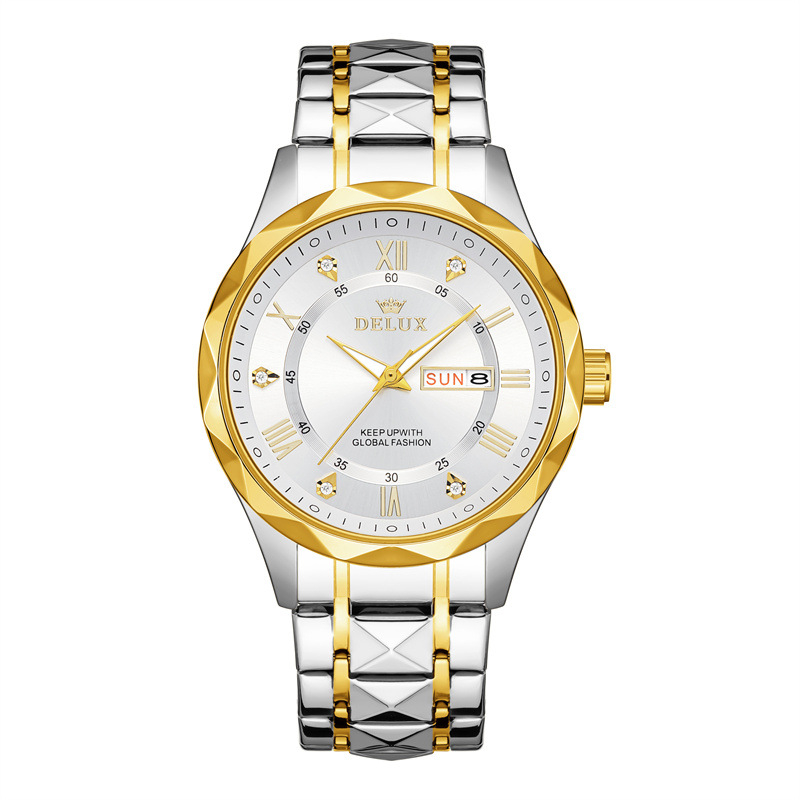 DELUX muški kvarcni sat s mehanizmom KEEPMOVING SL28, vodootporan, kalendar