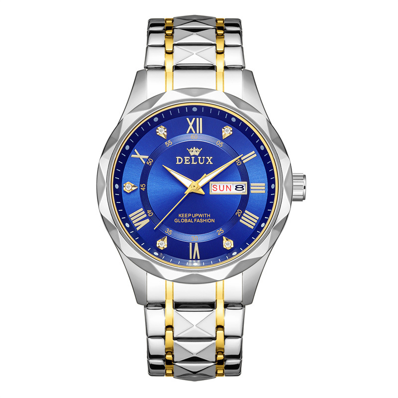 DELUX muški kvarcni sat s mehanizmom KEEPMOVING SL28, vodootporan, kalendar