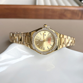 Longbo Ceas de damă cu brățară din oțel, cuarț, afișaj analog, rezistență la apă 30m, Model 83840