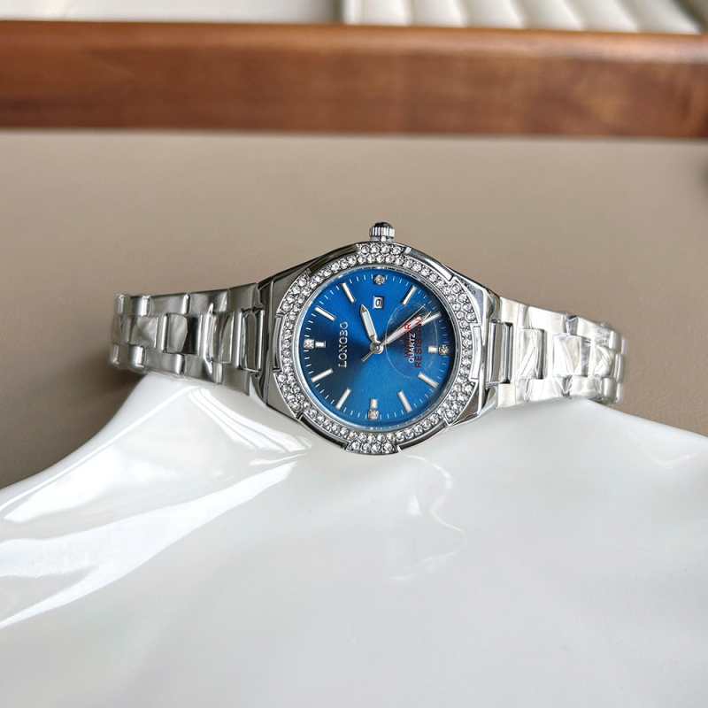 Longbo Ceas de damă cu brățară din oțel, cuarț, afișaj analog, rezistență la apă 30m, Model 83840