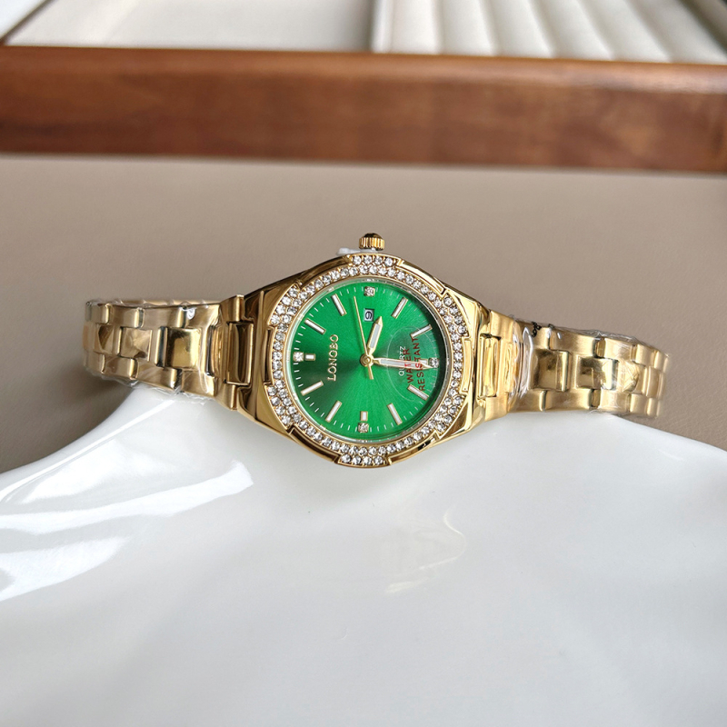 Longbo Ceas de damă cu brățară din oțel, cuarț, afișaj analog, rezistență la apă 30m, Model 83840