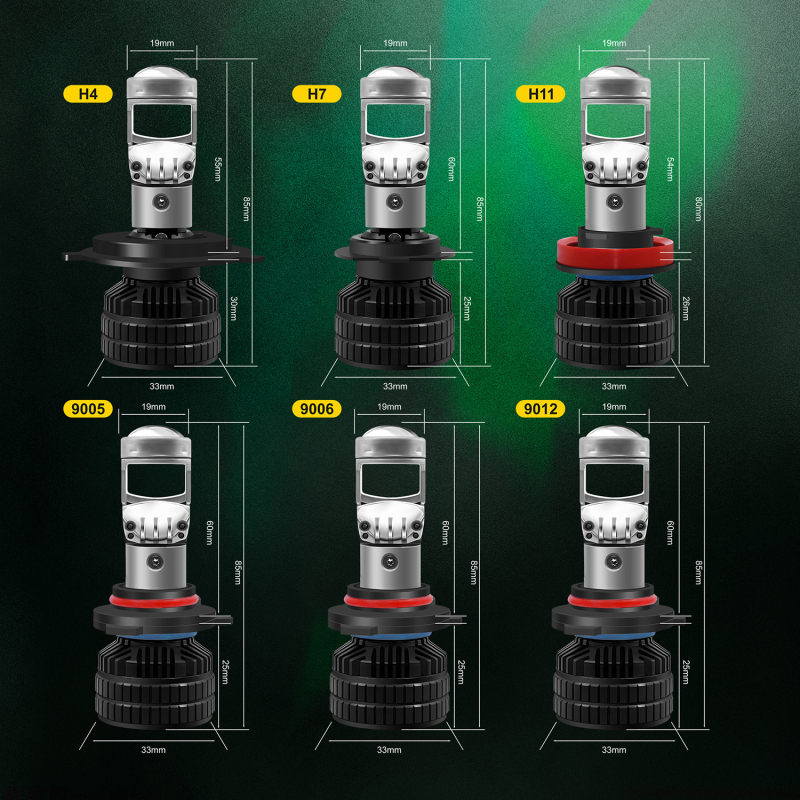 Beépített mini lencsés autó LED fényszórók, 50W, 9–32V, IP65, 5000 lm