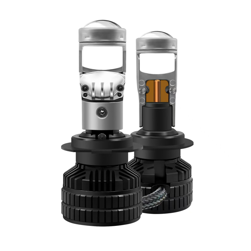 Beépített mini lencsés autó LED fényszórók, 50W, 9–32V, IP65, 5000 lm