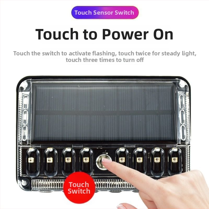 Lumină LED pentru ceață – lampă strob solar cu atingere, a patra generație; sursă LED; durată de viață 50.000 ore; pentru camioane mari, semi-remorci, remorci, utilaje, autobuze, motociclete