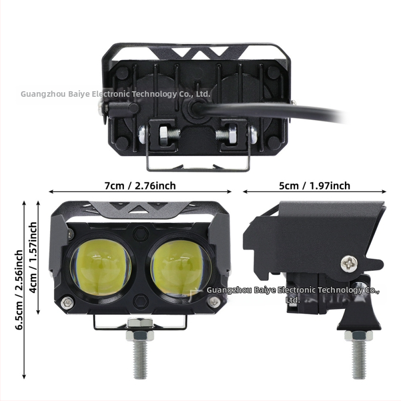 Motociklu prožektors, fokusējoša lēca, 30W, 9-80V, 3000 lm, IP67, aviācijas alumīnija korpuss