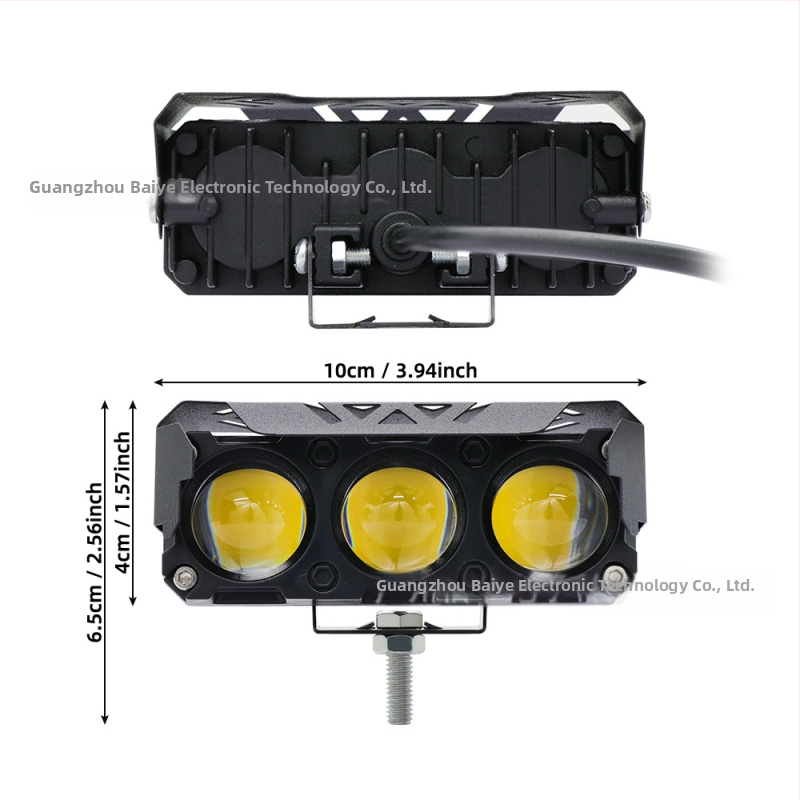 Motociklu prožektors, fokusējoša lēca, 30W, 9-80V, 3000 lm, IP67, aviācijas alumīnija korpuss