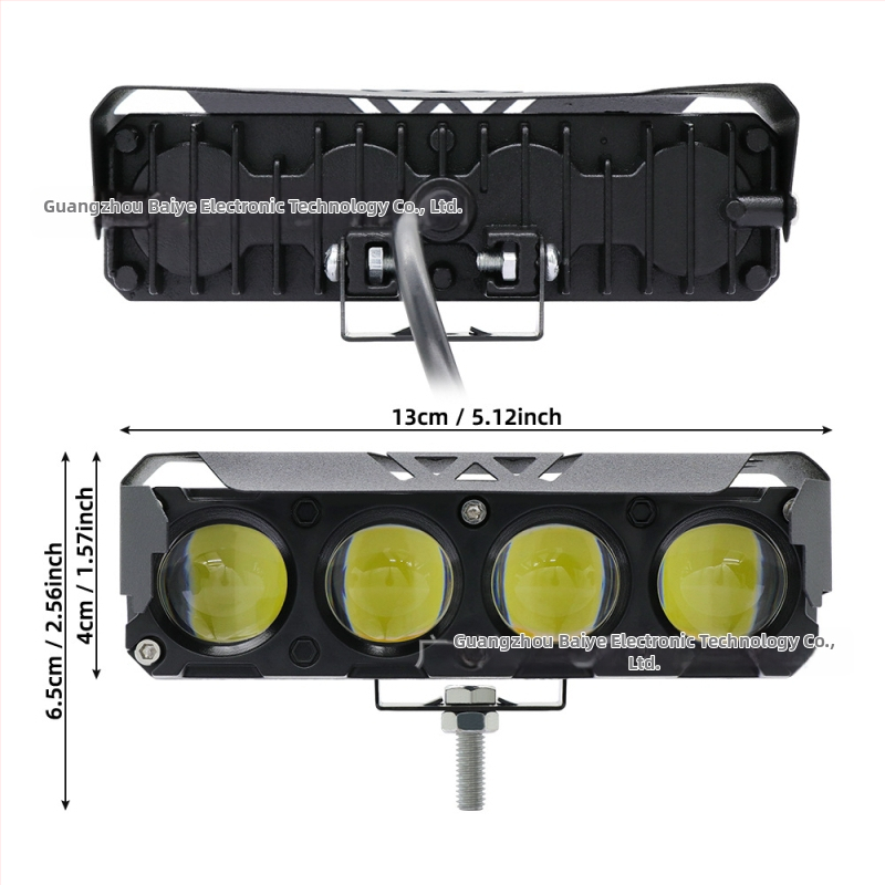 Motociklu prožektors, fokusējoša lēca, 30W, 9-80V, 3000 lm, IP67, aviācijas alumīnija korpuss