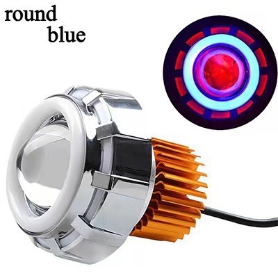 LED motocikla priekšējais lukturis ar eņģeļu acīm un dubultu atveri, alumīnija korpuss, IP68, 12V, 1500 lm