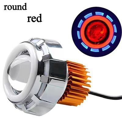 LED motocikla priekšējais lukturis ar eņģeļu acīm un dubultu atveri, alumīnija korpuss, IP68, 12V, 1500 lm