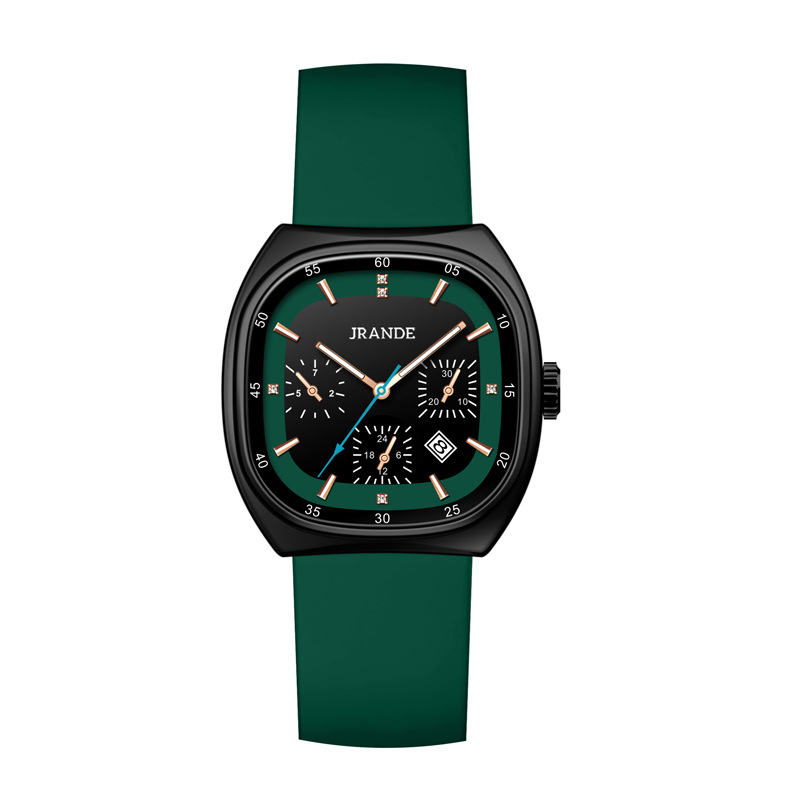 Golandi vodootporan kvarcni sat, unisex, brojčanik 41 mm, silikonska narukvica, vodootpornost 30 m, kalendar, svjetleći brojčanik