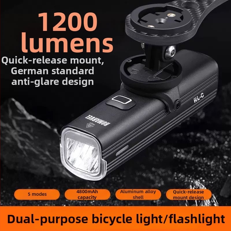 ROMARVEL RL-C Lumină frontală pentru bicicletă – Înaltă luminozitate pentru biciclete de munte și de drum