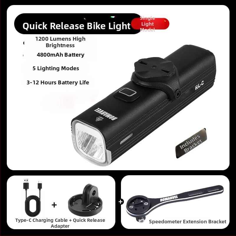 ROMARVEL RL-C Lumină frontală pentru bicicletă – Înaltă luminozitate pentru biciclete de munte și de drum