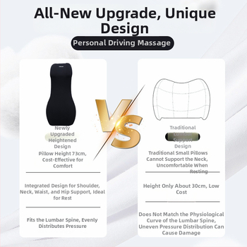 Automobiļa jostas atbalsta spilvens ar integrētu galvas balstu, viengabala dizains, atmiņas kokvilnas pildījums, vadītāja sēdekļa atbalsts