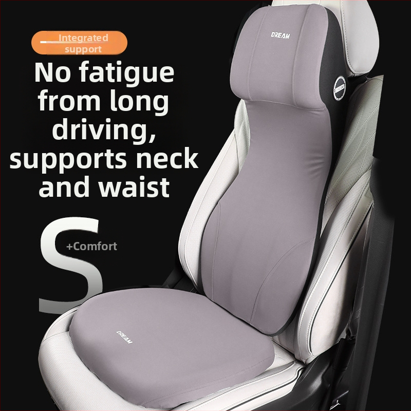 Automobiļa jostas atbalsta spilvens ar integrētu galvas balstu, viengabala dizains, atmiņas kokvilnas pildījums, vadītāja sēdekļa atbalsts