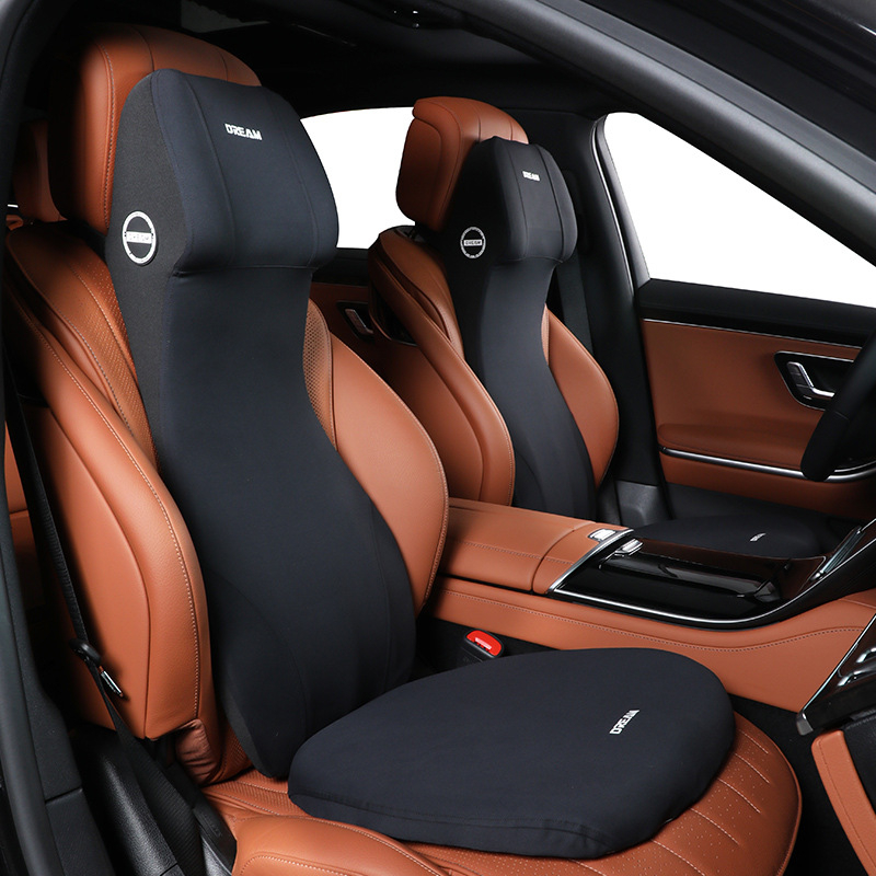 Automobiļa jostas atbalsta spilvens ar integrētu galvas balstu, viengabala dizains, atmiņas kokvilnas pildījums, vadītāja sēdekļa atbalsts