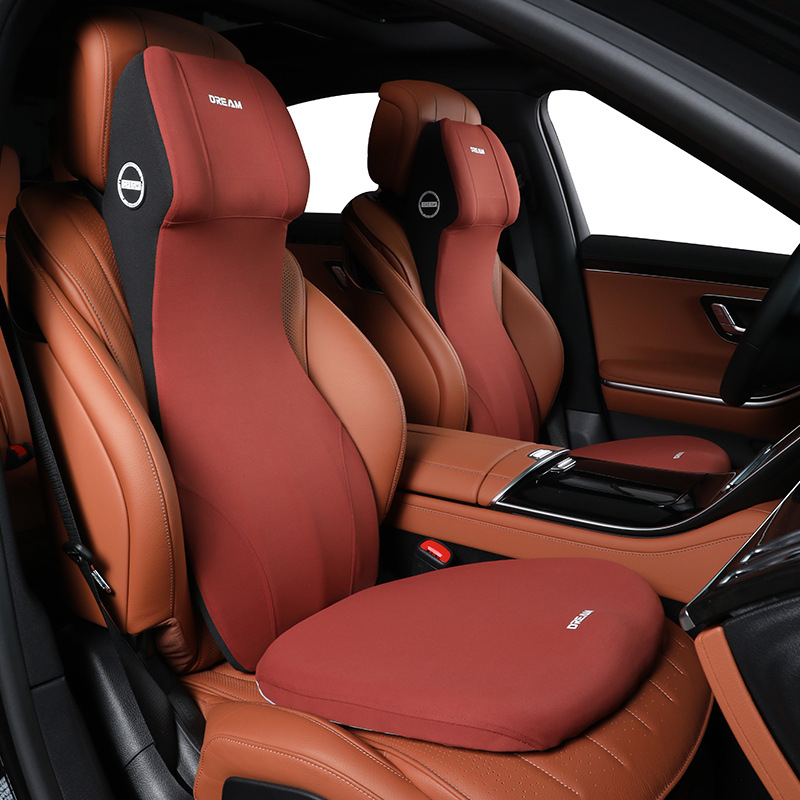 Automobiļa jostas atbalsta spilvens ar integrētu galvas balstu, viengabala dizains, atmiņas kokvilnas pildījums, vadītāja sēdekļa atbalsts