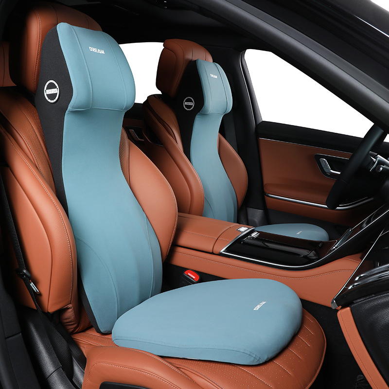 Automobiļa jostas atbalsta spilvens ar integrētu galvas balstu, viengabala dizains, atmiņas kokvilnas pildījums, vadītāja sēdekļa atbalsts