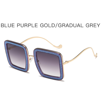 Ochelari de soare pătrați noi, stil european și american, design unic cu cristale, ochelari cu ramă pătrată universală, ochelari de soare în stil stradal pentru femei