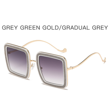 Ochelari de soare pătrați noi, stil european și american, design unic cu cristale, ochelari cu ramă pătrată universală, ochelari de soare în stil stradal pentru femei