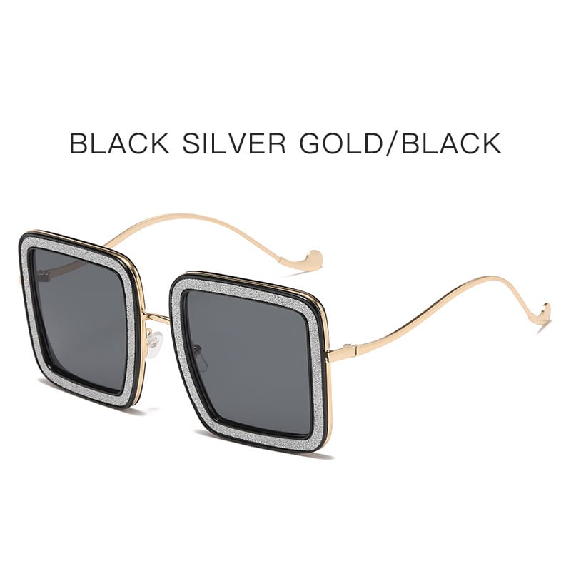 Ochelari de soare pătrați noi, stil european și american, design unic cu cristale, ochelari cu ramă pătrată universală, ochelari de soare în stil stradal pentru femei