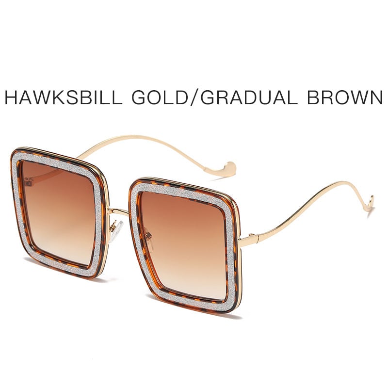 Ochelari de soare pătrați noi, stil european și american, design unic cu cristale, ochelari cu ramă pătrată universală, ochelari de soare în stil stradal pentru femei