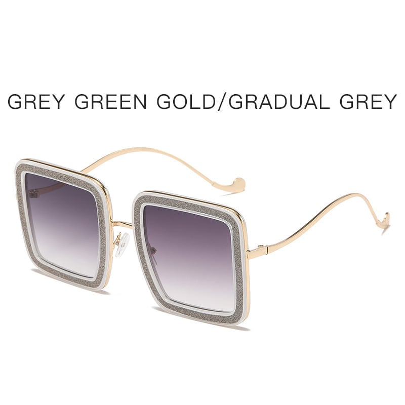 Ochelari de soare pătrați noi, stil european și american, design unic cu cristale, ochelari cu ramă pătrată universală, ochelari de soare în stil stradal pentru femei