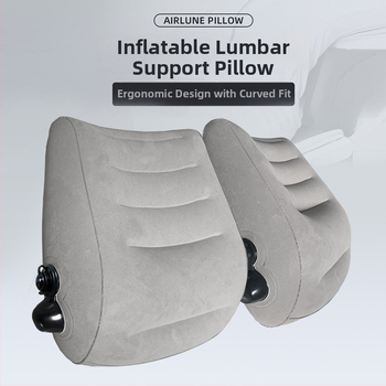 Надуваема лумбална възглавница с PVC флокирана повърхност, модел MF1025, персонализируема, тегло 0.19 кг