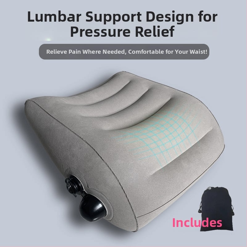 Надуваема лумбална възглавница с PVC флокирана повърхност, модел MF1025, персонализируема, тегло 0.19 кг