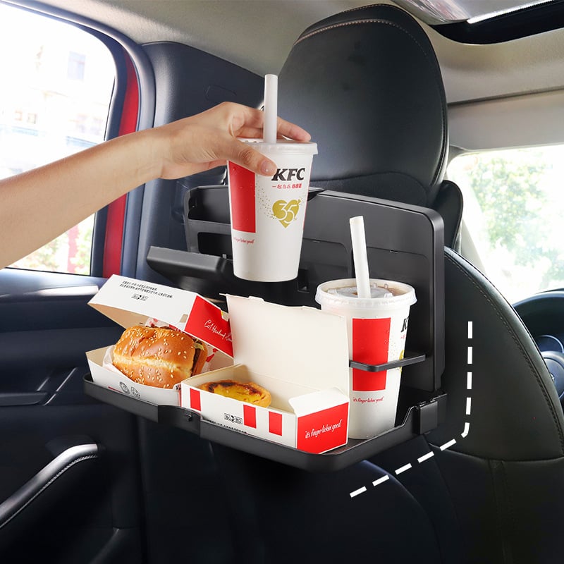 Sulankstomas automobilių galinės sėdynės valgomojo stalas su saugojimo erdve - McLaren E-21qw, dirbtinė plokštė, įmontuotas tvirtinimas, funkcija: sulankstyti