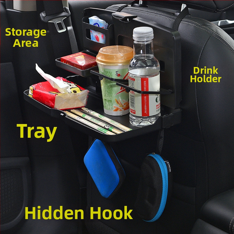 Sklápací stolík do auta na zadný rad sedadiel so skladovacím priestorom - McLaren E-21qw, umelá doska, zabudovaná montáž, funkcia: zloženie