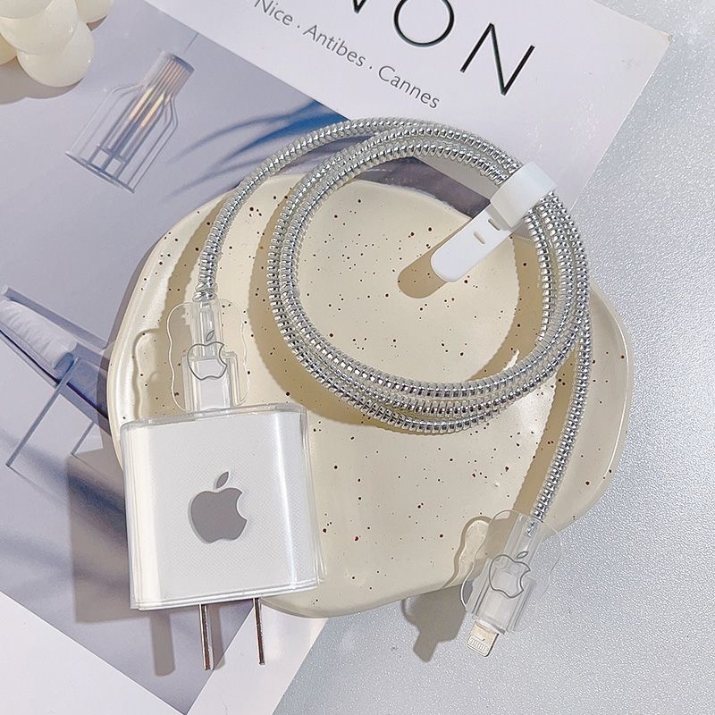 Калъф за защита на кабел за данни, силиконов, съвместим с Apple бързо зареждане, навивател за кабел, прост дизайн