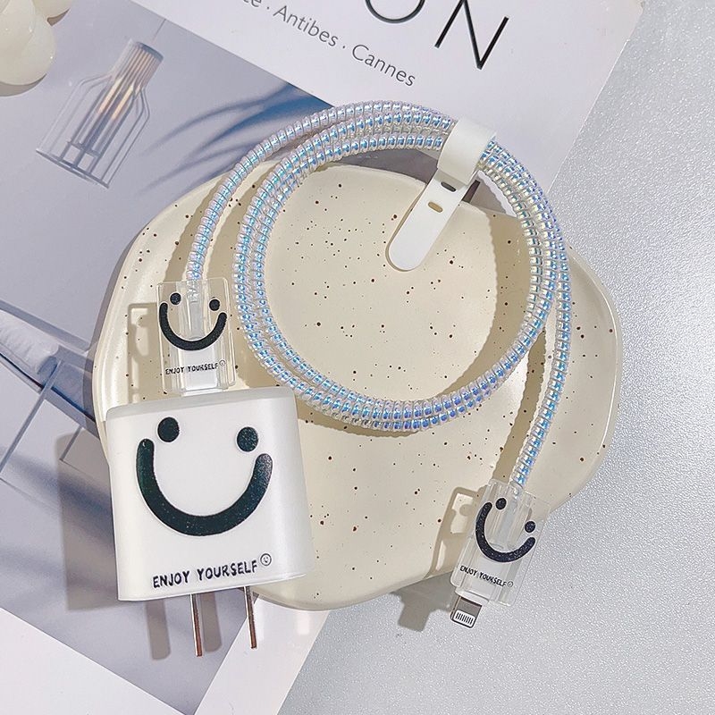 Калъф за защита на кабел за данни, силиконов, съвместим с Apple бързо зареждане, навивател за кабел, прост дизайн