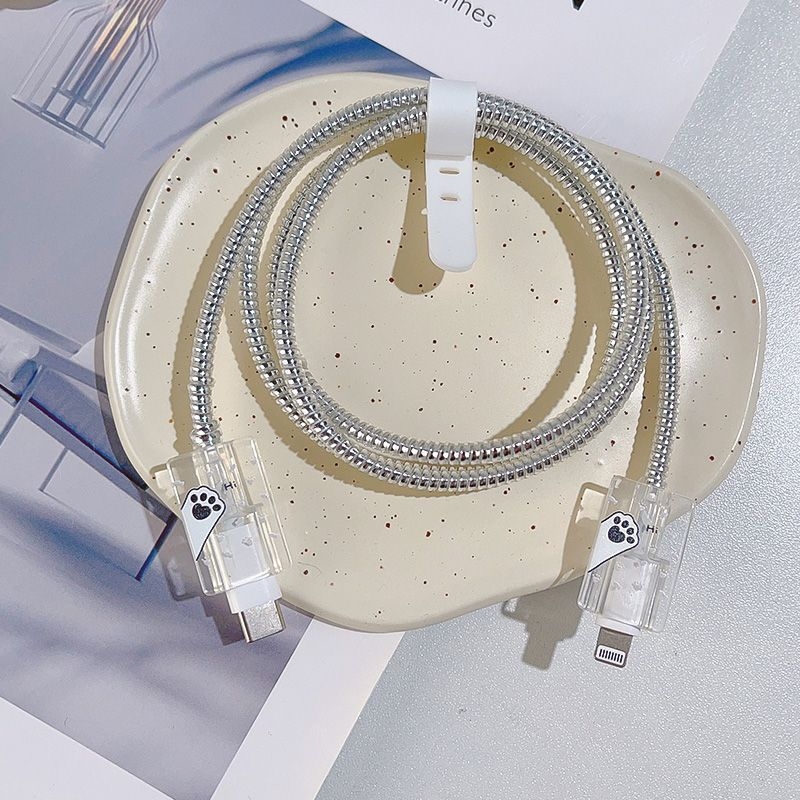 Калъф за защита на кабел за данни, силиконов, съвместим с Apple бързо зареждане, навивател за кабел, прост дизайн