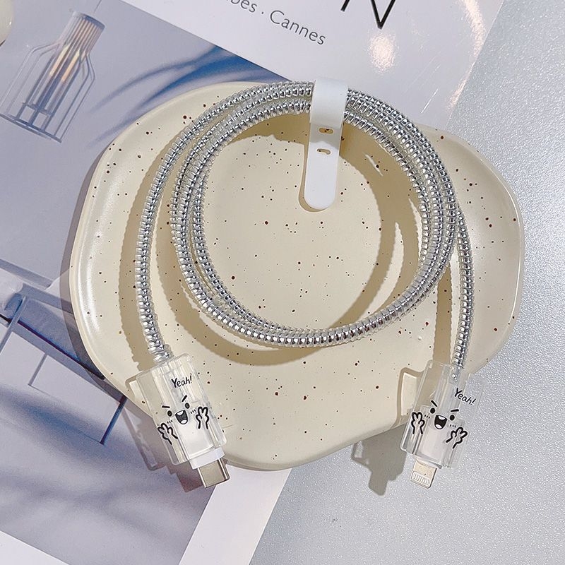 Калъф за защита на кабел за данни, силиконов, съвместим с Apple бързо зареждане, навивател за кабел, прост дизайн