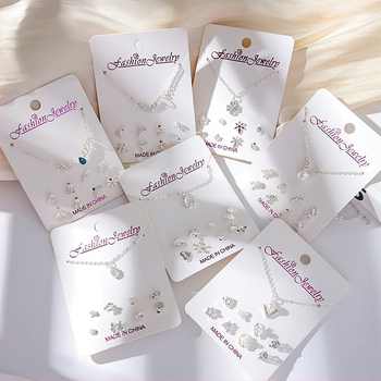 Комплект бижута: огърлица и обици със змийска верига, сплав, електроплакиране, оригинален дизайн, модел Любов / Водни капки / Камбанка