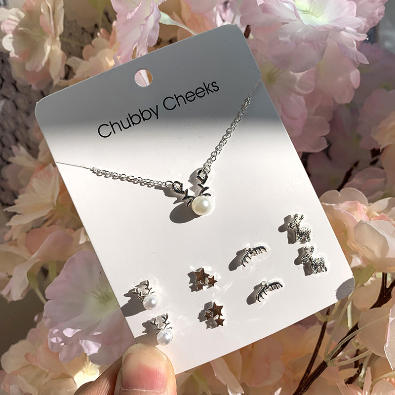 Комплект бижута: огърлица и обици със змийска верига, сплав, електроплакиране, оригинален дизайн, модел Любов / Водни капки / Камбанка