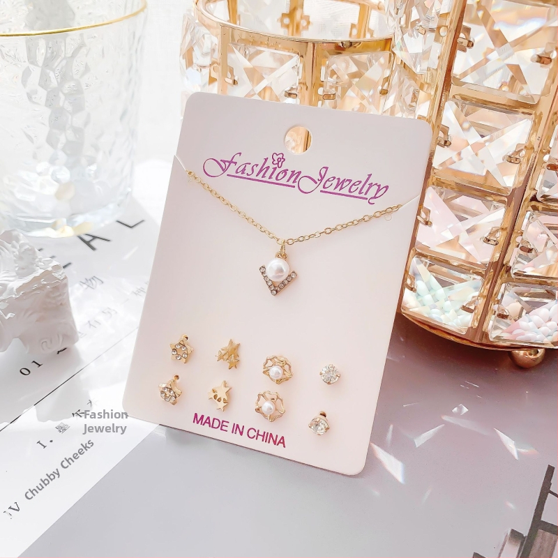 Комплект бижута: огърлица и обици със змийска верига, сплав, електроплакиране, оригинален дизайн, модел Любов / Водни капки / Камбанка