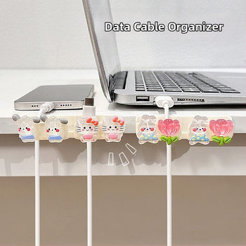 Οργανωτής καλωδίων για επιφάνεια εργασίας και κομοδίνο, αποθήκευση καλωδίων δεδομένων και φορτιστών, ABS υλικό