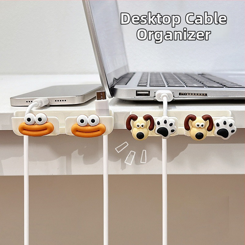 Kábel organizér pre stolný a nočný stolík, uloženie dátových a nabíjacích káblov, ABS materiál