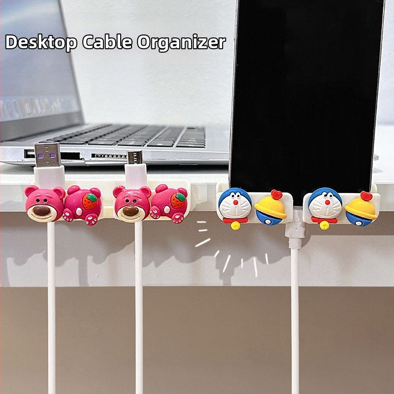 Kábel organizér pre stolný a nočný stolík, uloženie dátových a nabíjacích káblov, ABS materiál