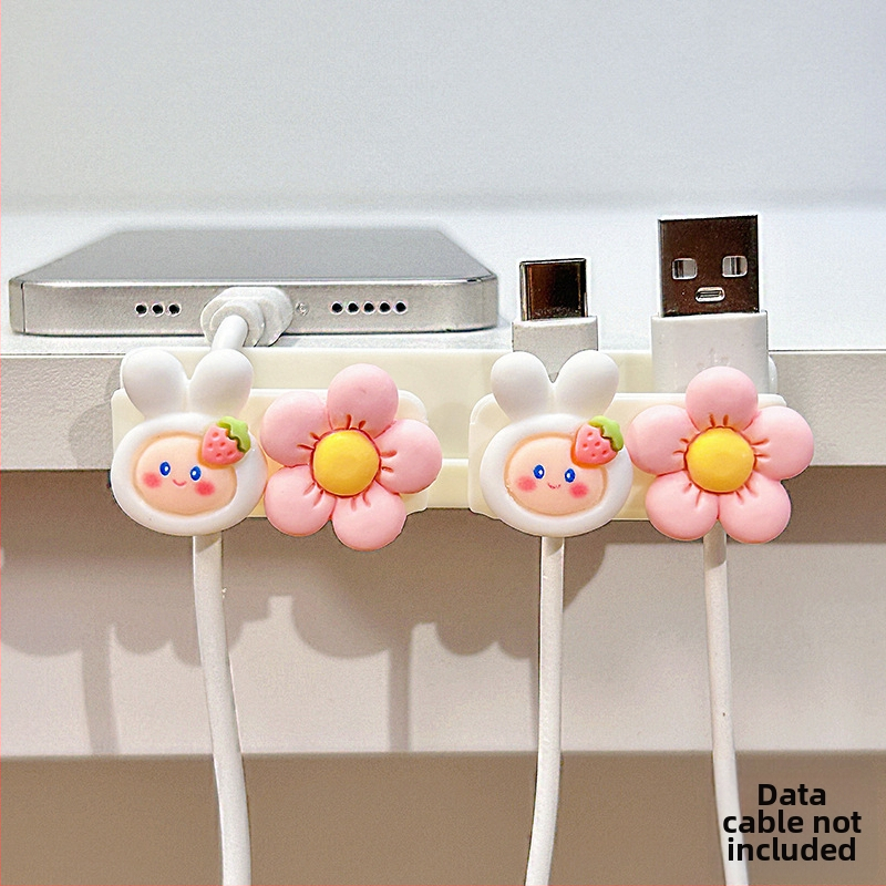 Οργανωτής καλωδίων για επιφάνεια εργασίας και κομοδίνο, αποθήκευση καλωδίων δεδομένων και φορτιστών, ABS υλικό